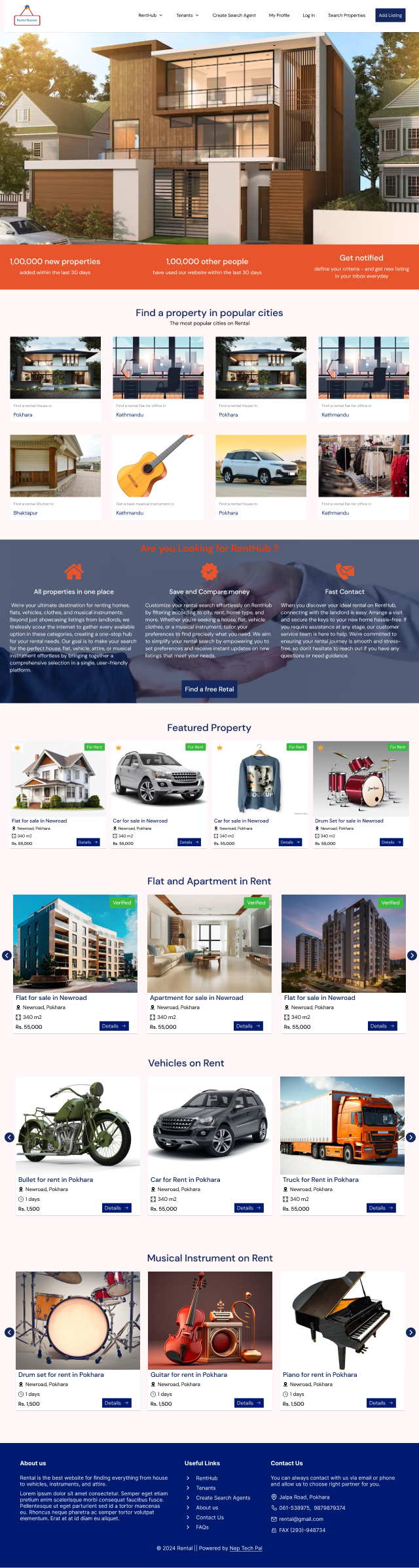Rental Banner Website